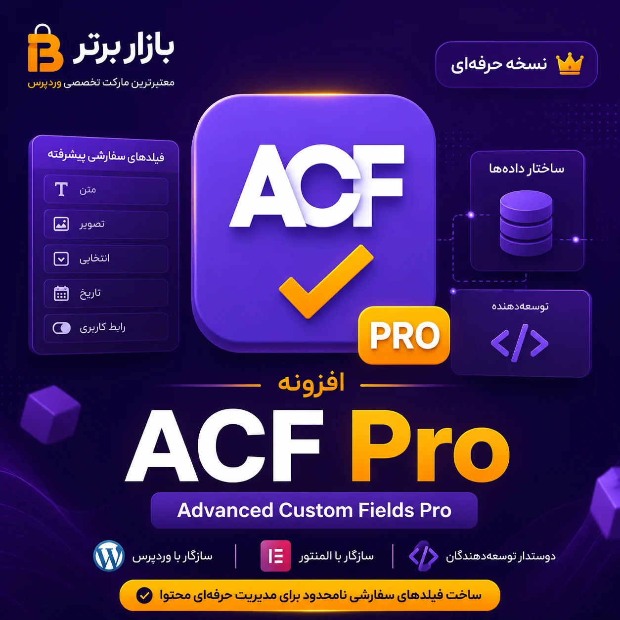 advanced-custom-fields-pro افزونه ACF Pro | Advanced Custom Fields Pro + افزودنیهای حرفهای